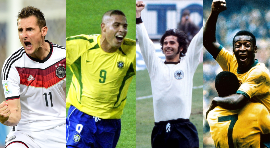 Os 10 maiores artilheiros da Seleção Brasileira em Copas do Mundo
