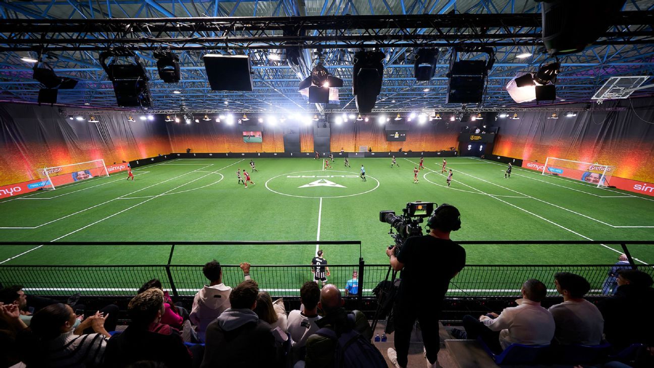 Palco de show de bola de futebol objetivo do jogo gerar ai